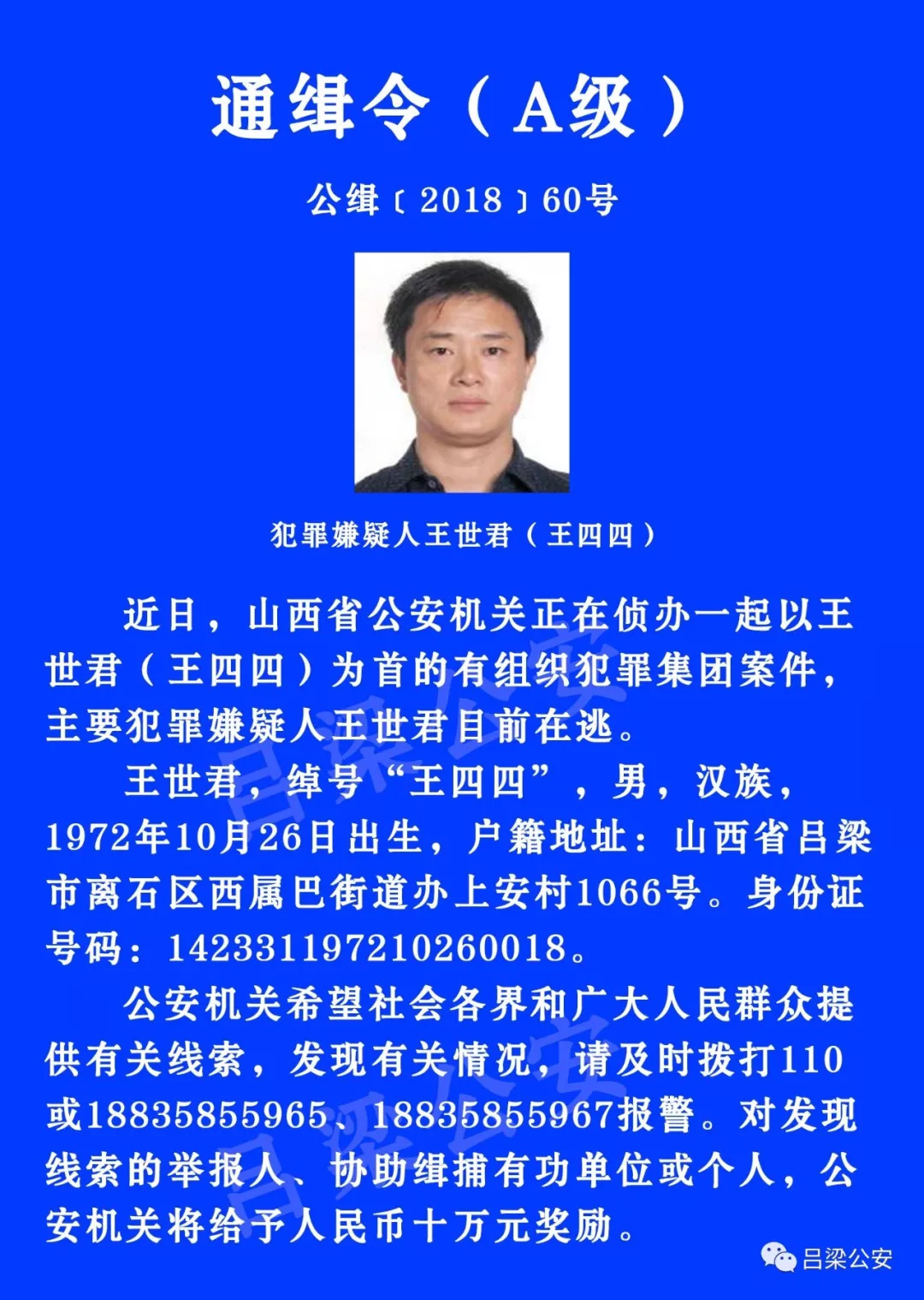 王世君是谁_公安部通缉王世君怎么回事?公安部发A级通缉令:通缉在逃犯罪嫌疑人王世君绰号“王四四” 王世君是谁_公安部通缉王世君怎么回事?公安部发A级通缉令:通缉在逃犯罪嫌疑人王世君绰号“王四四”
